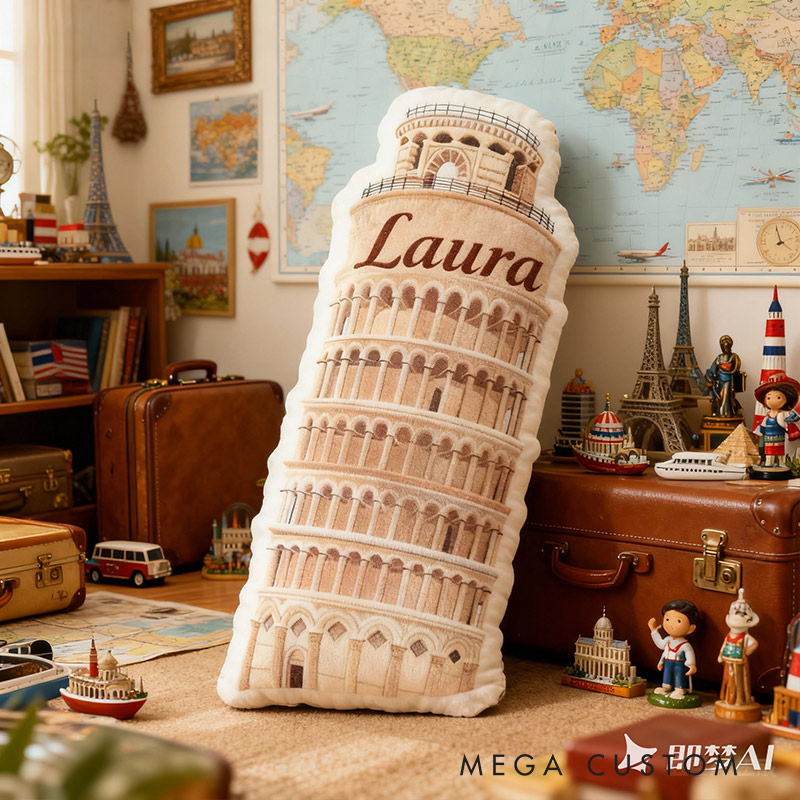 Personalized Funny Pillow Christmas Graphic 3D Print Leaning Tower of Pisa Travel Destination for Travel Lovers