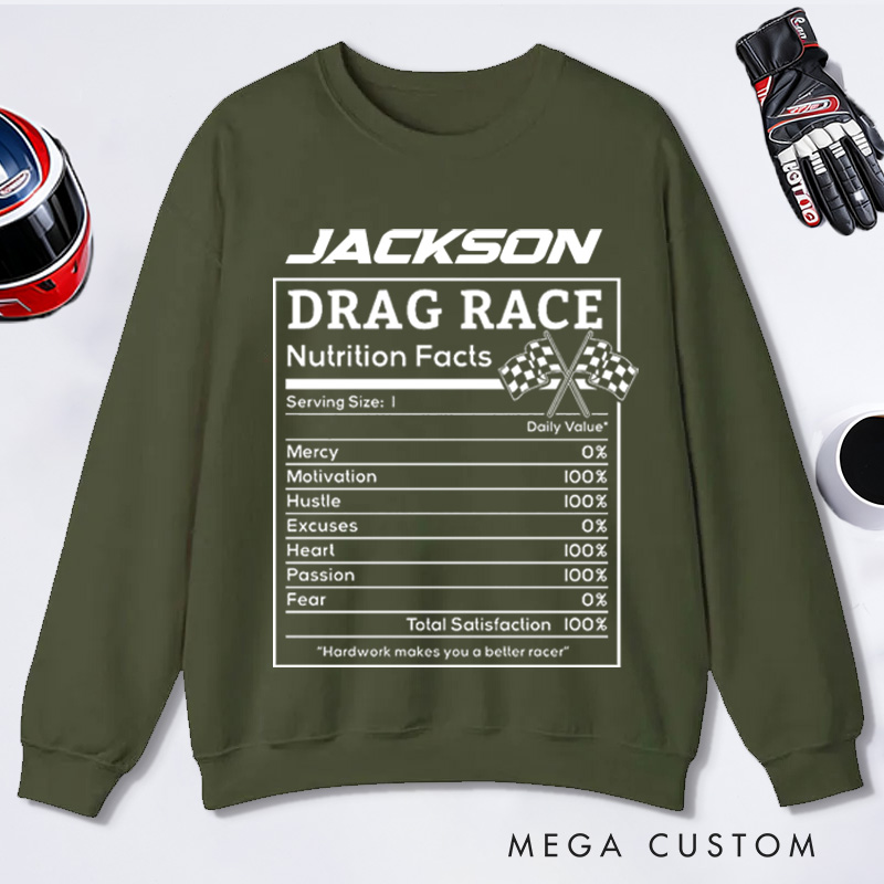 Personalized Racing Sweatshirt Custom Name Sweatshirt Gifts for Racers and Racing Lovers