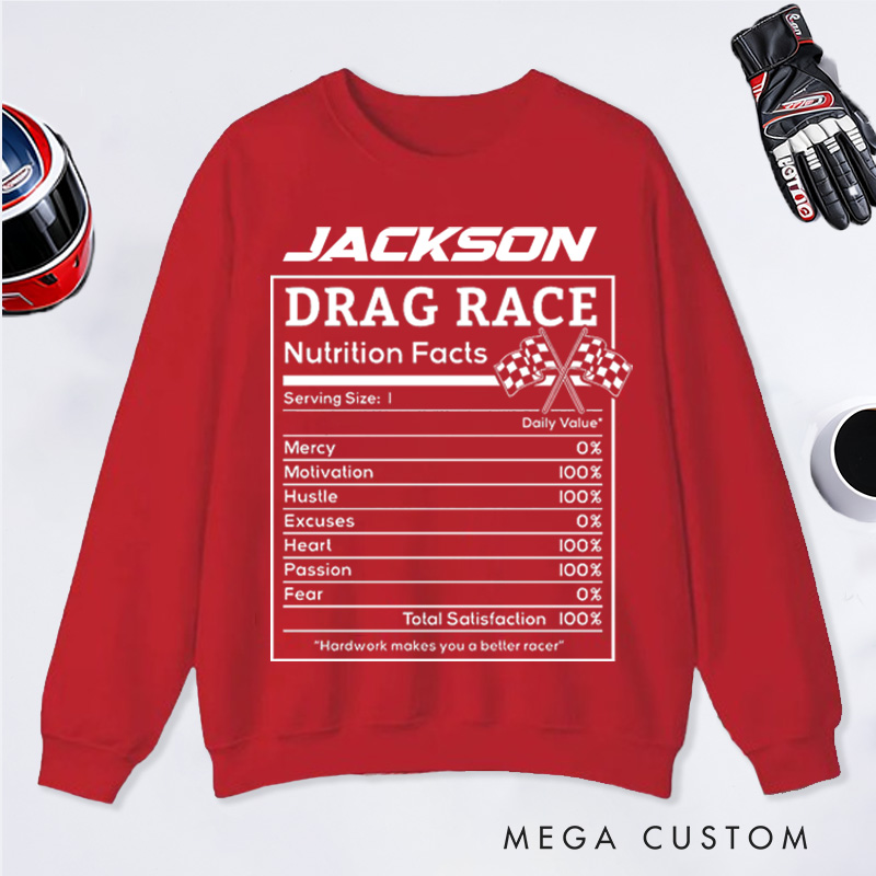 Personalized Racing Sweatshirt Custom Name Sweatshirt Gifts for Racers and Racing Lovers