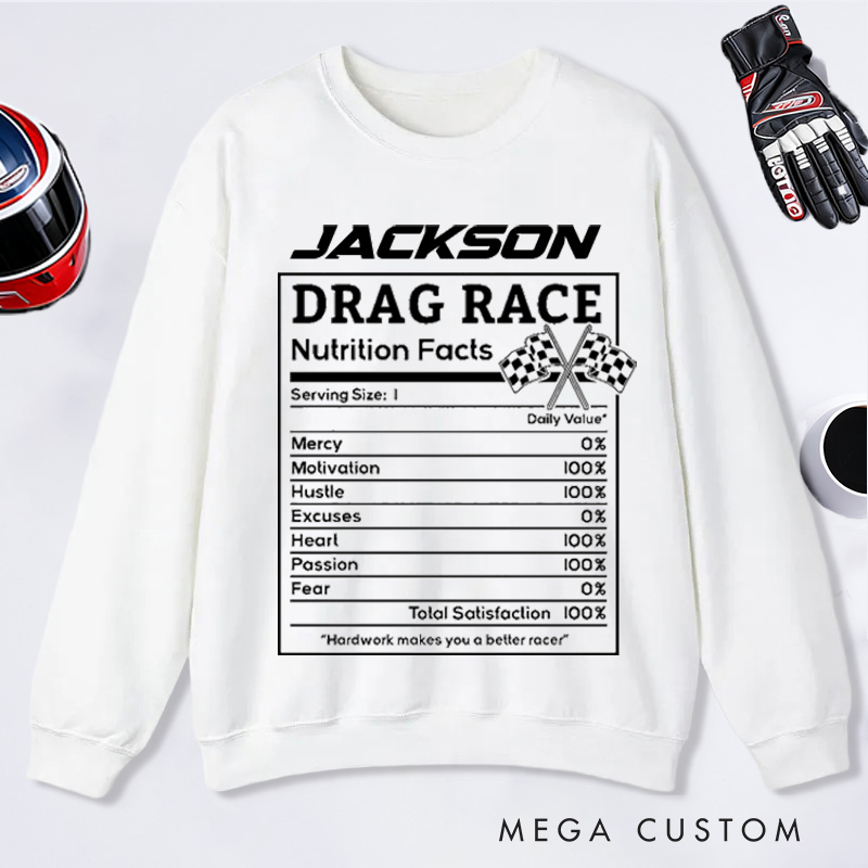 Personalized Racing Sweatshirt Custom Name Sweatshirt Gifts for Racers and Racing Lovers