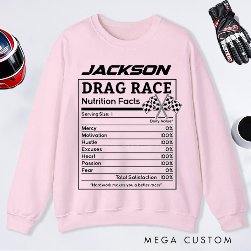 Personalized Racing Sweatshirt Custom Name Sweatshirt Gifts for Racers and Racing Lovers