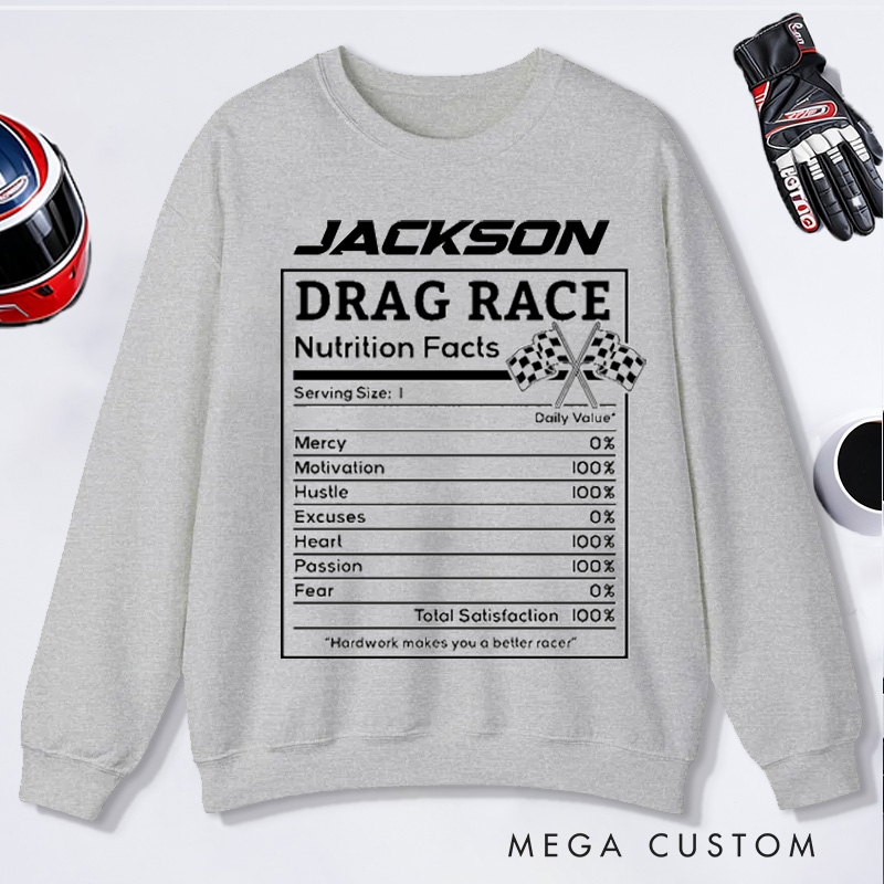 Personalized Racing Sweatshirt Custom Name Sweatshirt Gifts for Racers and Racing Lovers