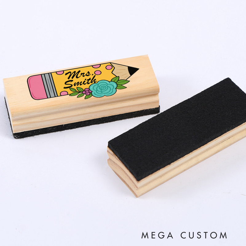 Personalized Magnetic Wooden Whiteboard Erase Pencil Flower Design Appreciation Gift for Teachers