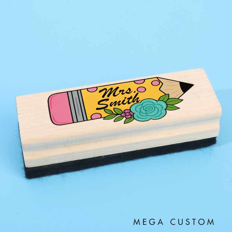 Personalized Magnetic Wooden Whiteboard Erase Pencil Flower Design Appreciation Gift for Teachers