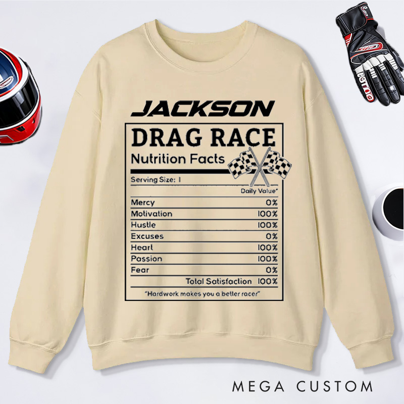 Personalized Racing Sweatshirt Custom Name Sweatshirt Gifts for Racers and Racing Lovers