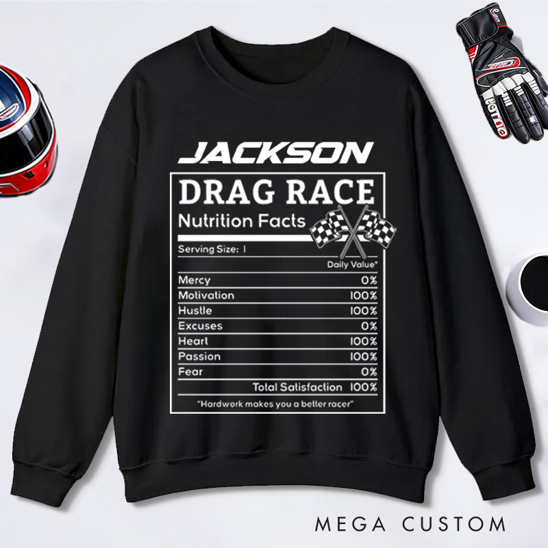 Personalized Racing Sweatshirt Custom Name Sweatshirt Gifts for Racers and Racing Lovers