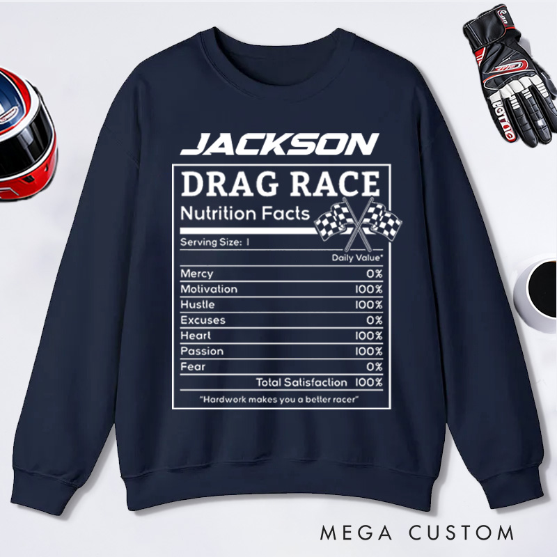 Personalized Racing Sweatshirt Custom Name Sweatshirt Gifts for Racers and Racing Lovers