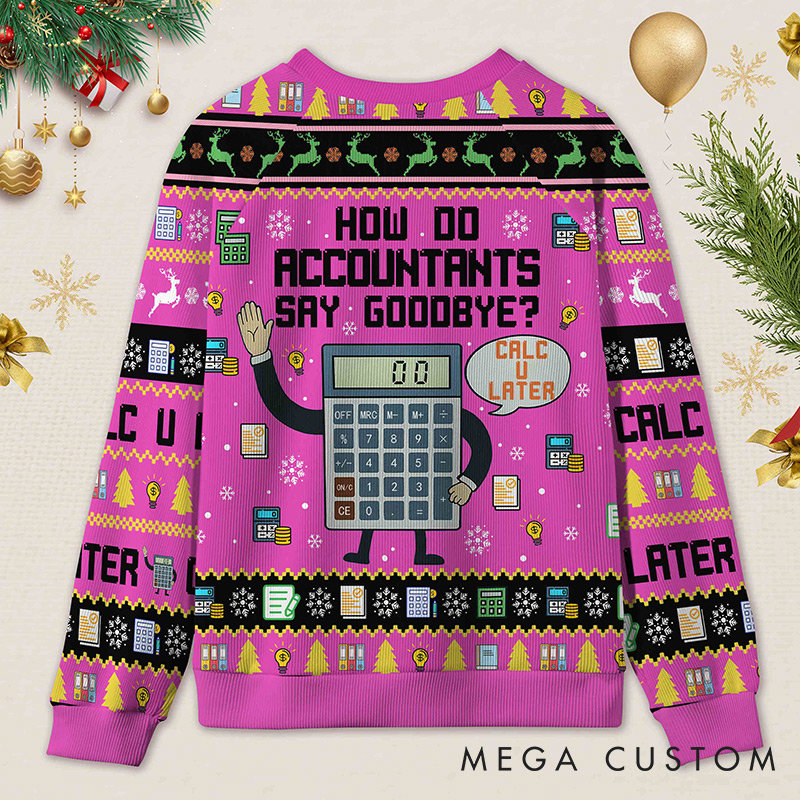 Personalized Accounting Hilarious Greeting Ugly Christmas Sweater Funny Financial Gift for Accountants
