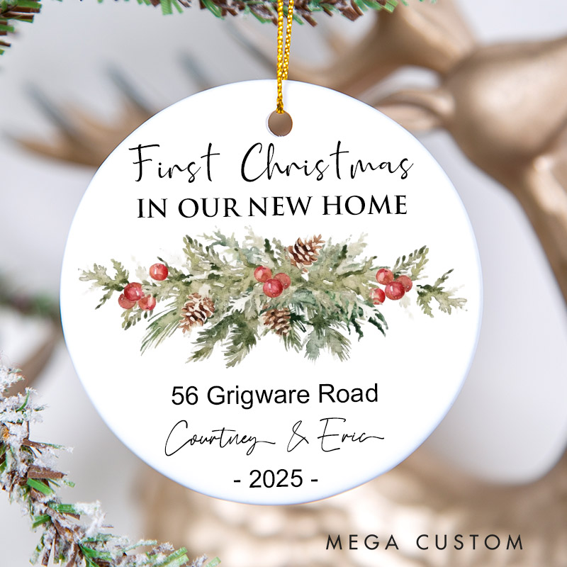 Personalized New Home Ornament Our New Home Ornament 2025 New House Christmas Ornament Housewarming Gift First Christmas in Our New Home Ornaments