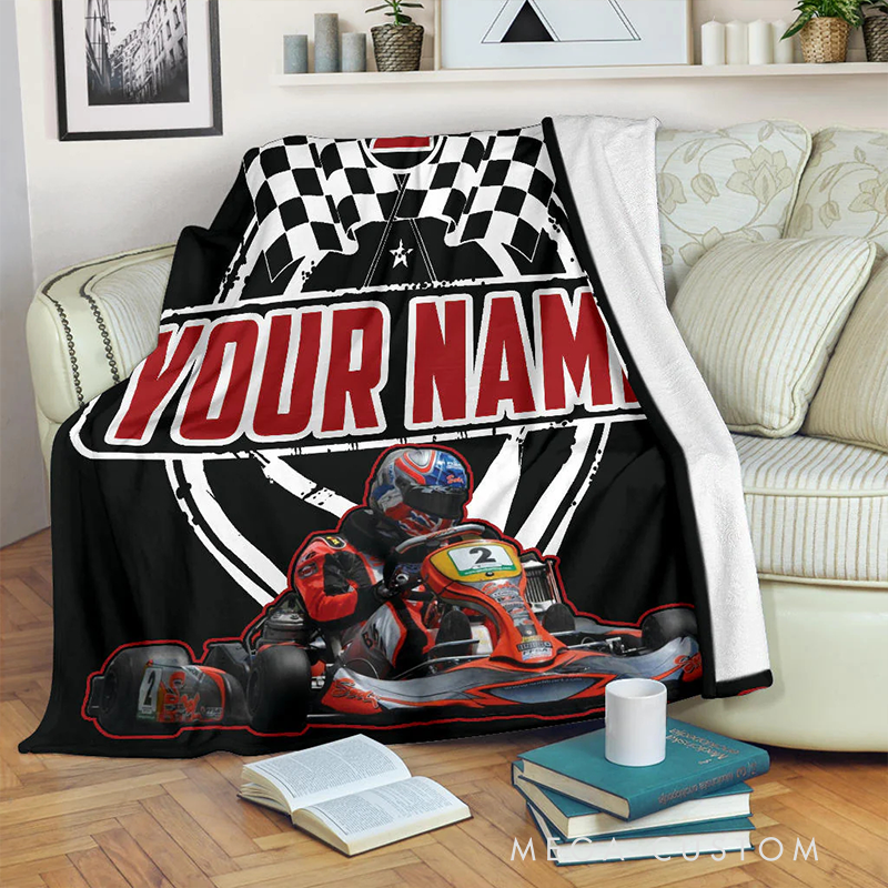 Personalized Racing Blanket Custom Photo Blanket Gift for Racer and Racing Lovers