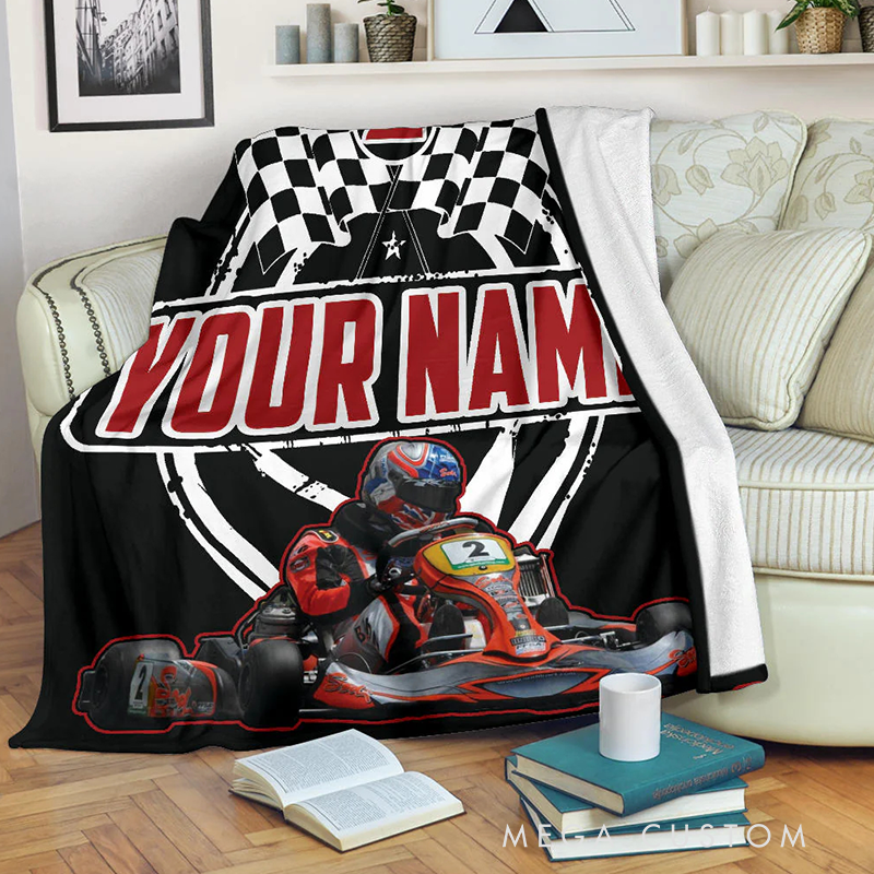 Personalized Racing Blanket Custom Photo Blanket Gift for Racer and Racing Lovers