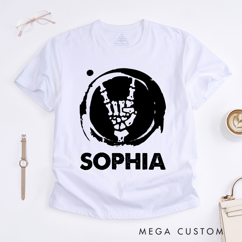 Personalized Skeleton Hand Rock Sign Unisex TShirt Unique Skeleton Graphic Custom Gift Tee for Music Lovers Friends Birthday Present Fashion Skeleton Art Top