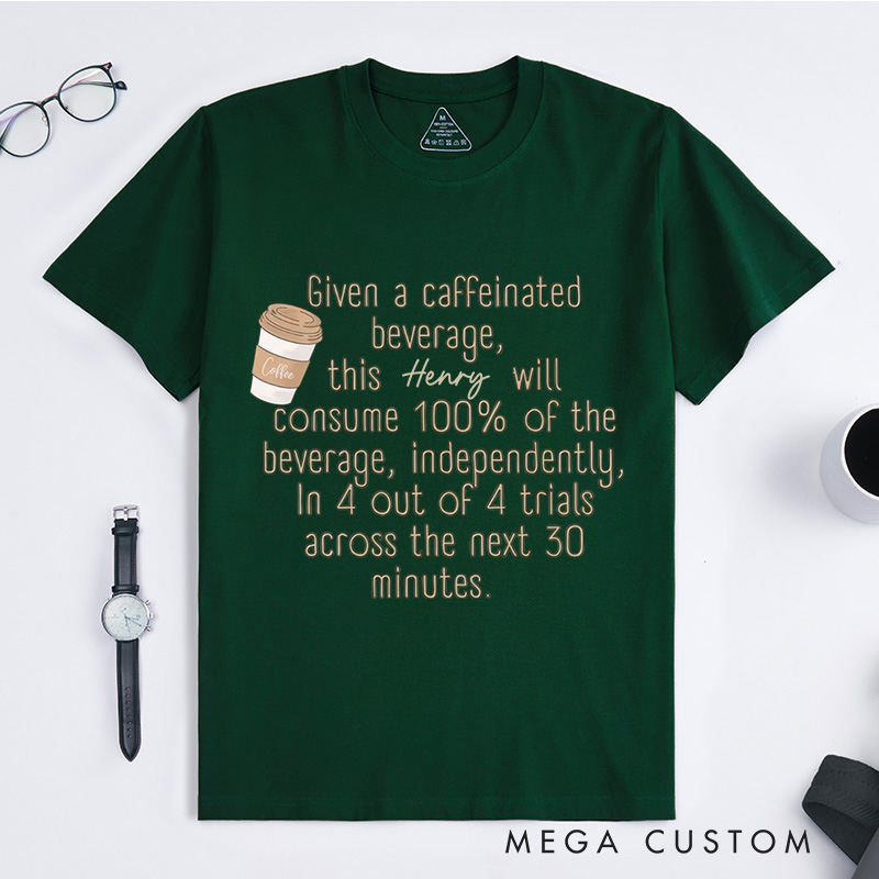 Personalized Coffee Lover T-Shirt Autism Gift Support Gift