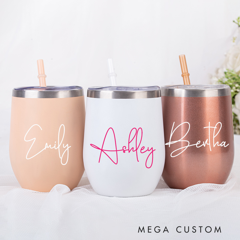 Personalized Stainless Wine Tumbler With Name Party Favors For Her