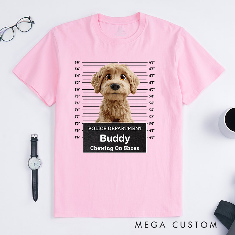 Personalized Dog Lover Police Department Chewing on Shoes or Choosing Nana Over Me T-Shirt