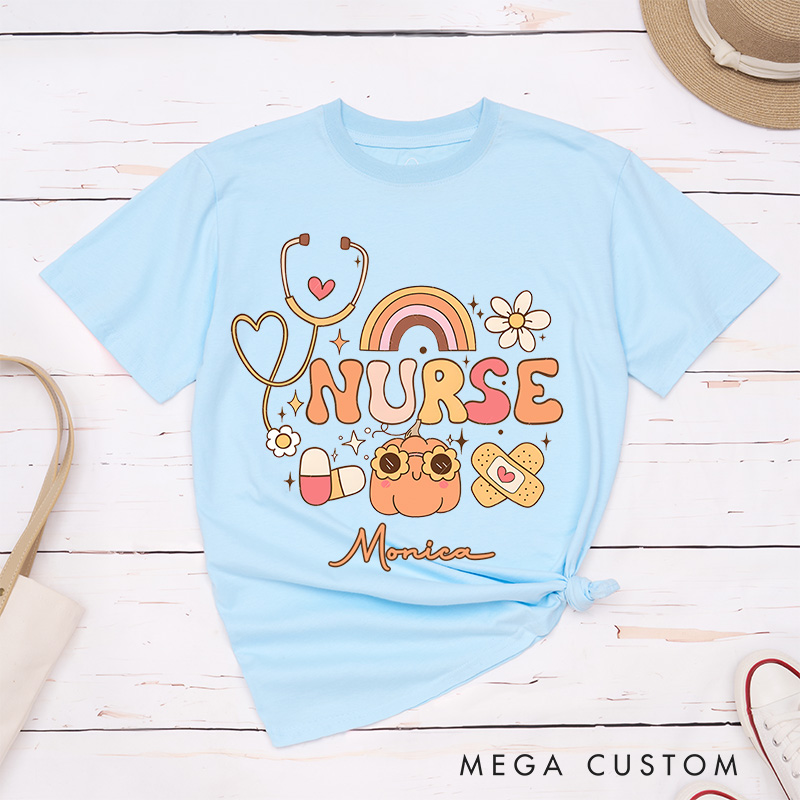 Personalized Nurse T-Shirts Nurse Caring in Every Hue Fashion Design T-Shirts
