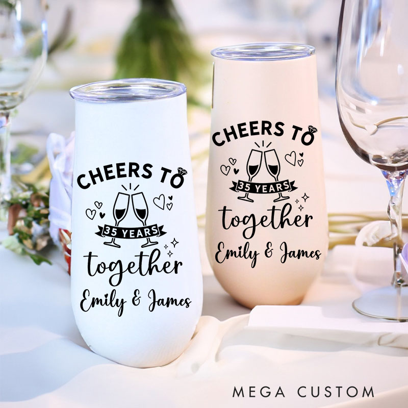 Personalized Anniversary Wine Tumbler Husband and Wife 20th Years Anniversary Gift