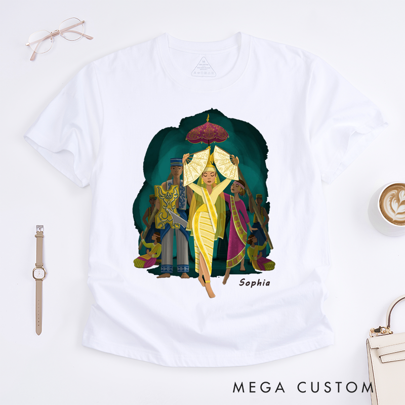 Personalized Folk Dance Classic T-Shirts Custom Name Dancer Graphic for Folk Dance Lovers Birthday Gift