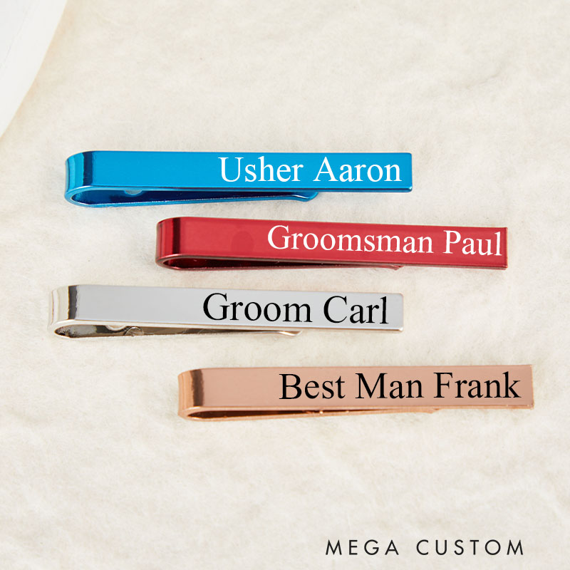 Personalized Engraved Best Man Tie Clip Groomsman Proposal Gift Bachelor Party Favors Tic Clip
