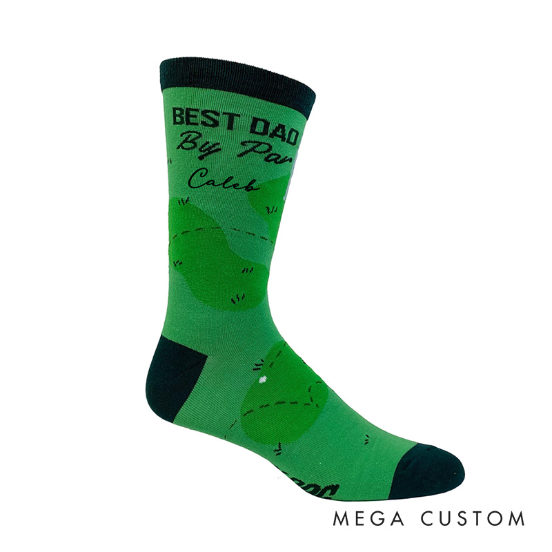 Personalized Golf Printed Socks with Custom Name for Golf Fans