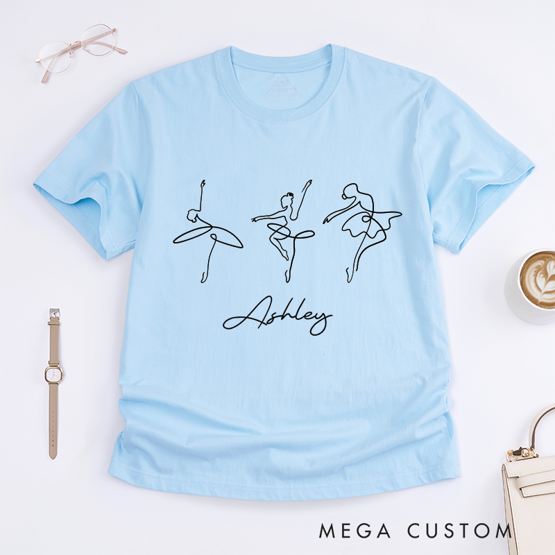 Personalized Girls Ballet Classic T-Shirts Custom Name Gift For Dancer Unique Dance Birthday Present