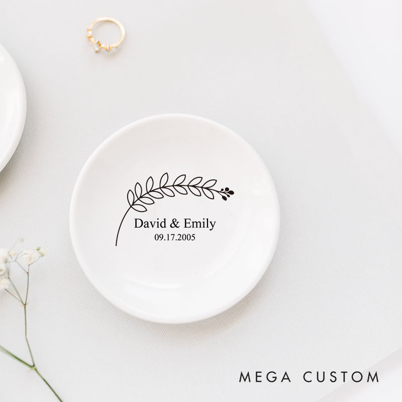 Personalized Named Ring Dish for Couple Anniversary Ring Holder for Her 20th Anniversary Jewelry Dish