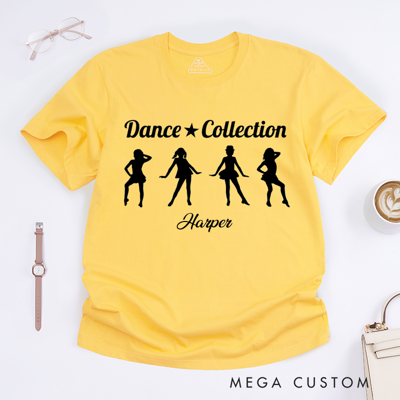 Personalized Dance Collections Classic T-Shirts Custom Name Gift for Dance Lovers and Dancer FansUnique Snapshots Tee