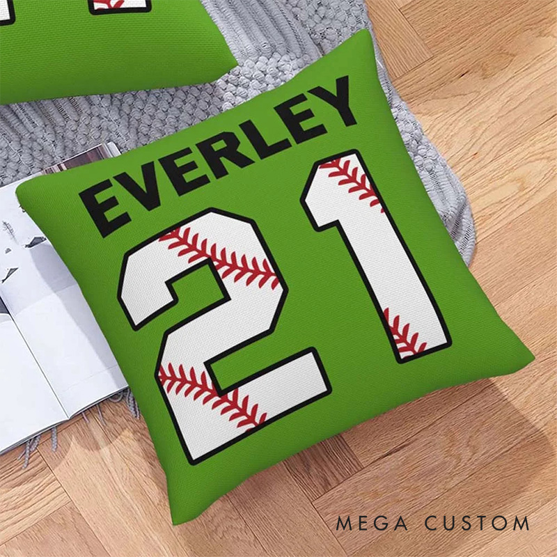 Personalized Sports Series Throw Pillow with Custom Player Name and Number