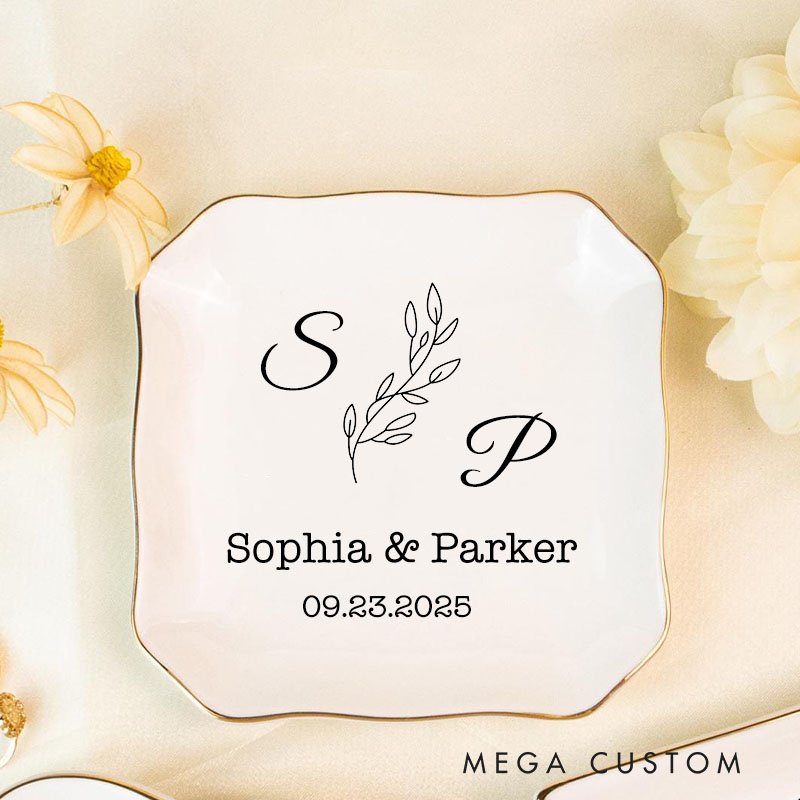 Personalized Couple Anniversary Ring Dish 20th Anniversary Ring Holder for Her