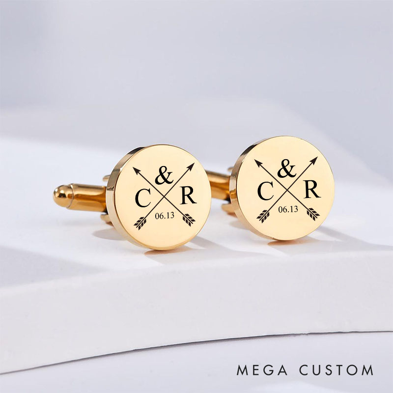 Personalized Cufflinks for Groom Cuff Links for Groomsmen Gift for Dad Bachelor Party Favors