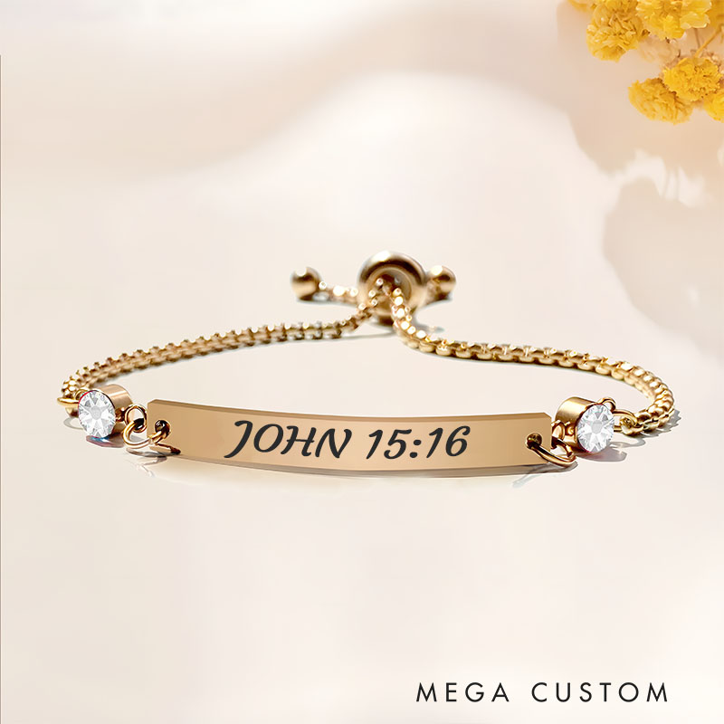 Personalized Bible Verse Bracelet with Birthstone Religious Christian Bracelet Jewelry for Women Birthday Gift Christian Baptism Gift for Her
