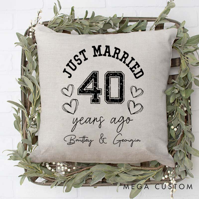 Personalized Couple 40th Anniversary Pillow Husband Wife 40 Years Anniversary Gift Pillow Home Decor