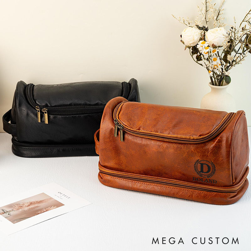Personalized Groomsmen Leather Toiletry Bag Wedding Party Dopp Kit Bag Groom Groomsman Proposal Gift Shaving Kit Bag