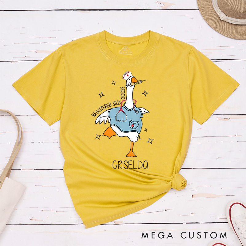 Personalized Nurse T-Shirts Registered Silly Goose Fashion Design T-Shirts