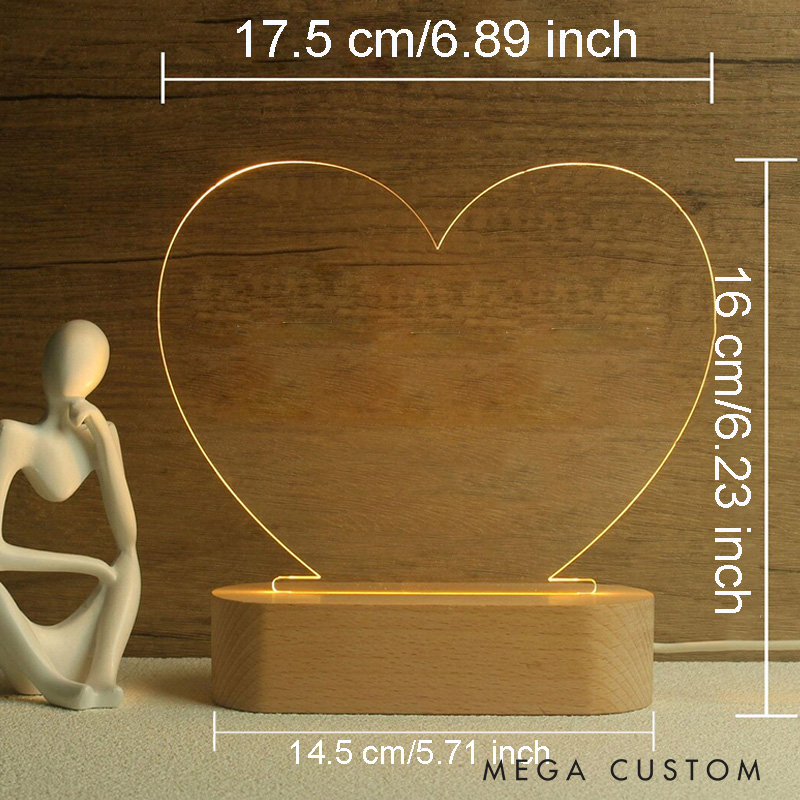 Personalized Heart Hand Gesture Married Couple Heart Shape Night Light