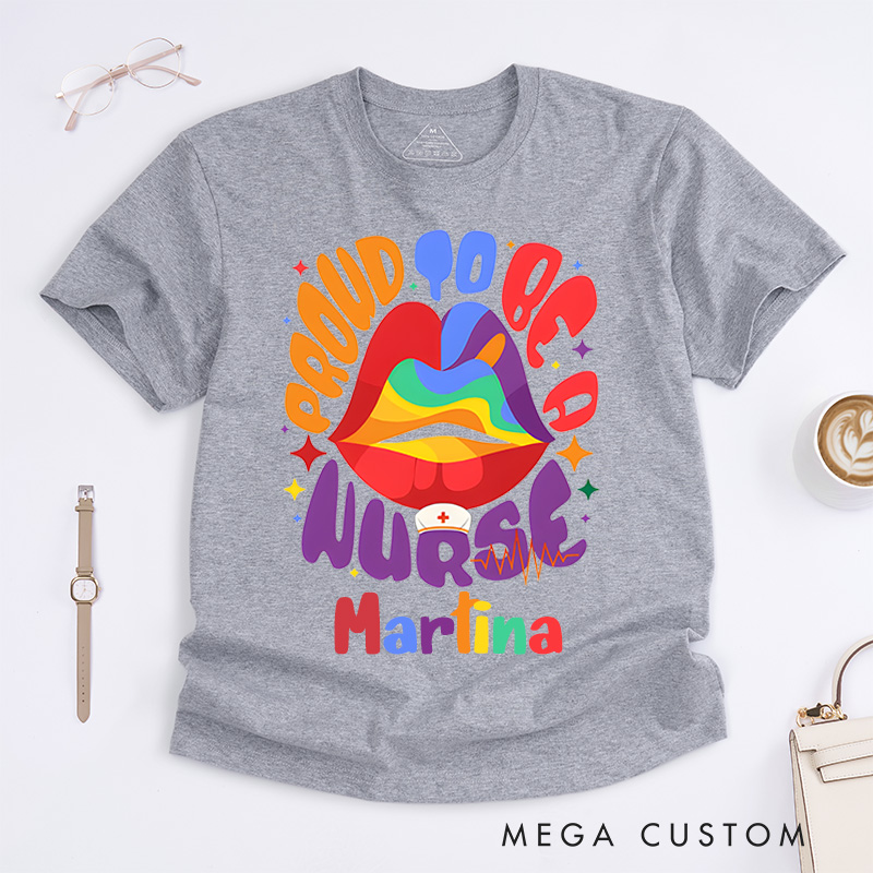 Personalized Nurse T-Shirts Proud to Be a Nurse Fashion Design T-Shirts