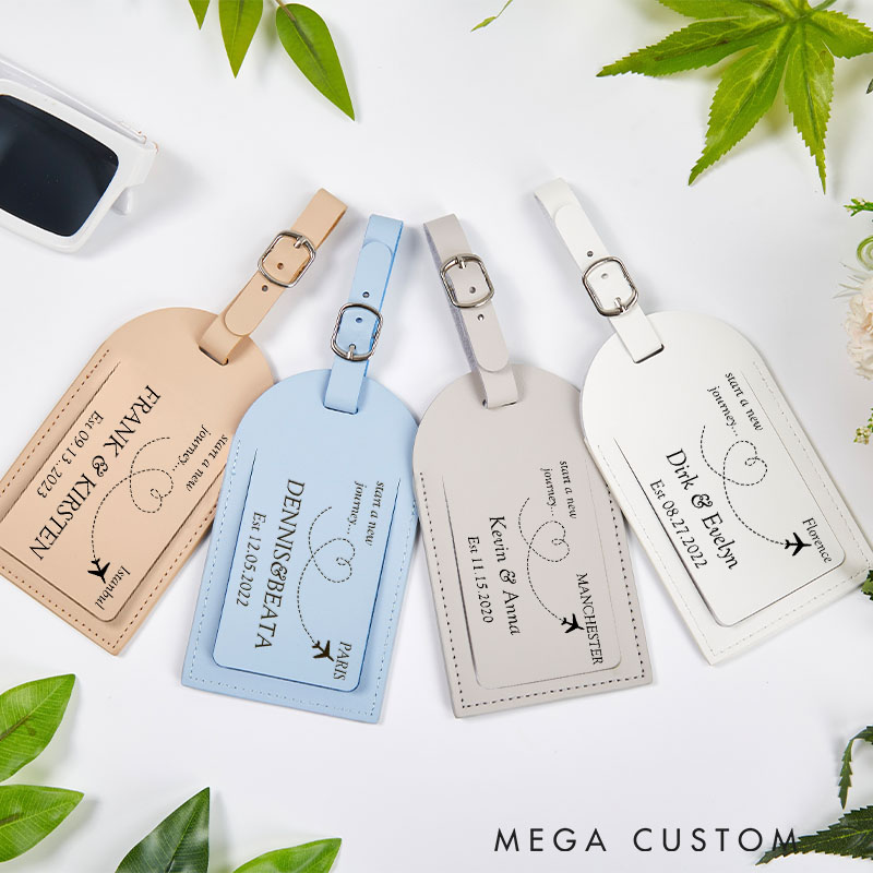 Personalized Anniversary Travel Luggage Tag Couple Journey Luggage Tags for Her Him Honeymoon Travel Luggage Tag for Couple