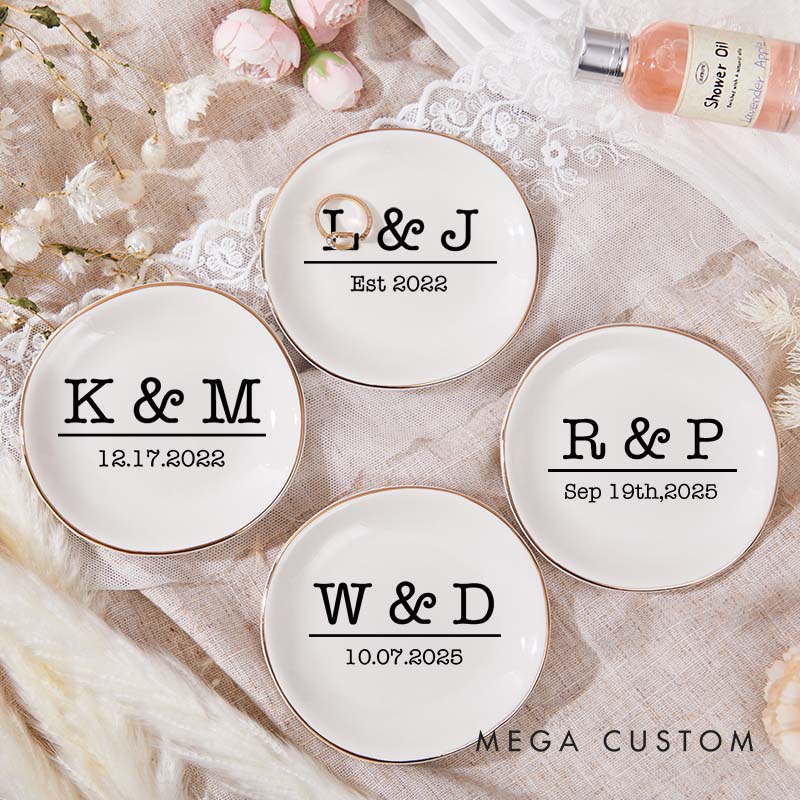 Personalized Initials Ring Dish for Anniversary Couple 20th Anniversary Gift Ring Holder China Wedding Anniversary Ring Dish for Her