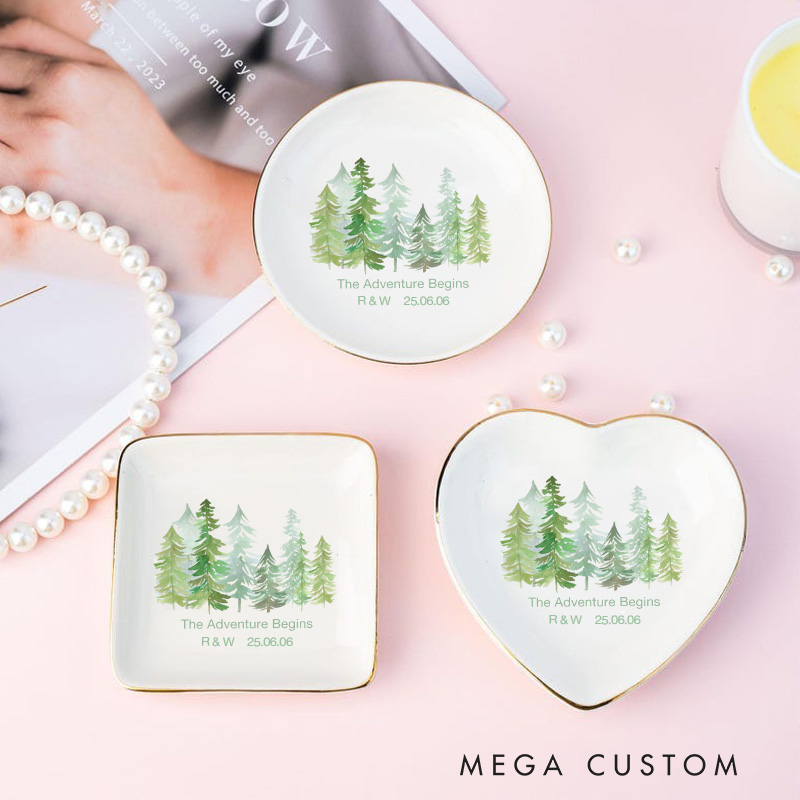 Personalized Mountain Ridge Ring Dishes Forest Jewelry Dish Couple Valentine's Day Anniversary Gift