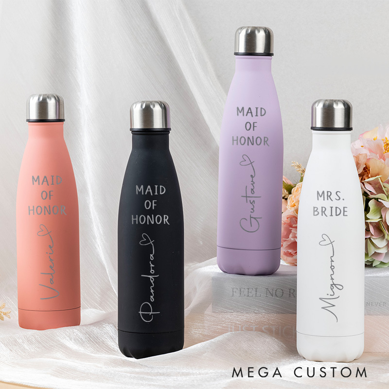 Personalized Best Team Ever Water Bottle for Bridesmaid Bride Tumbler Bachelorette Party Gift