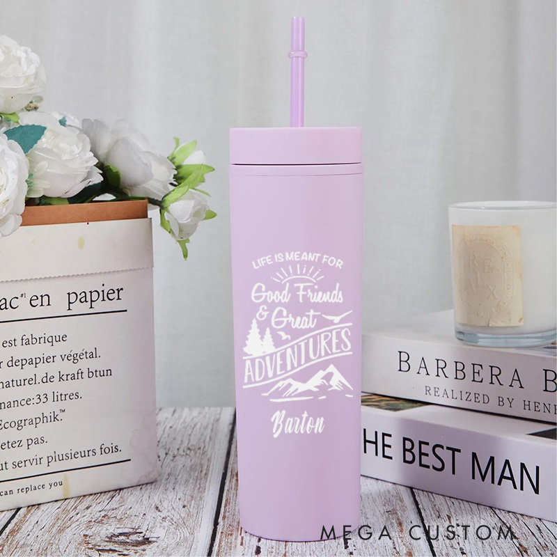 Personalised Adventures Hiking Camping Tumbler Nature Travel Lover Cup for Outdoor Enthusiasts