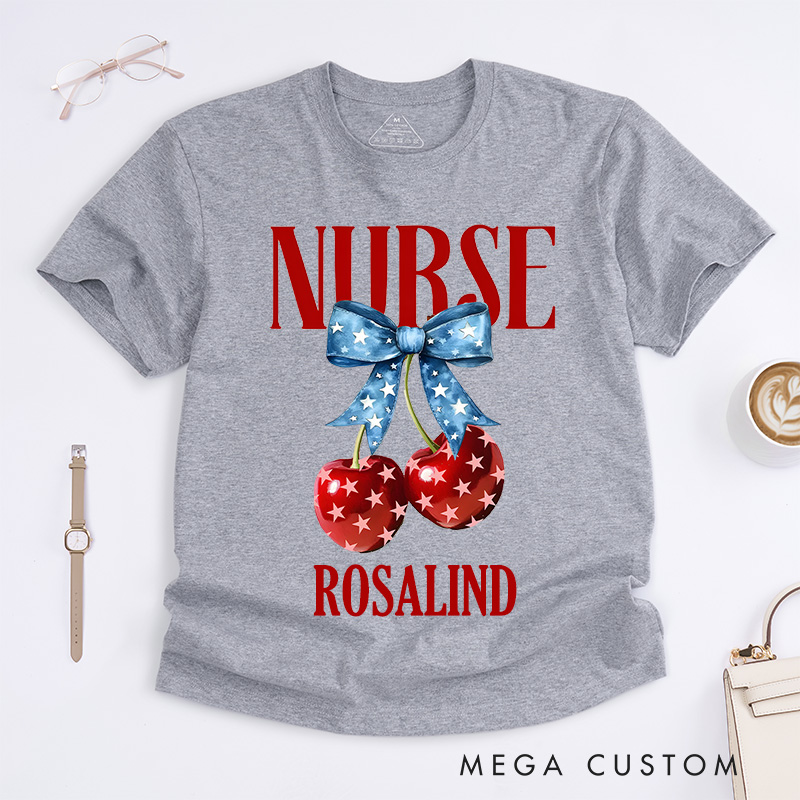 Personalized Nurse T-Shirts Nurse Sweet and Patriotic Fashion Design T-Shirts