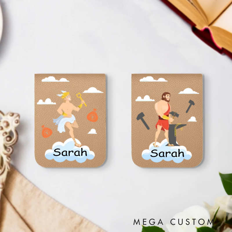 Personalized Multicolor Greek Mythology Gods Magnetic Bookmark Clip with Name Birthday Gift for Christian Book Lovers 