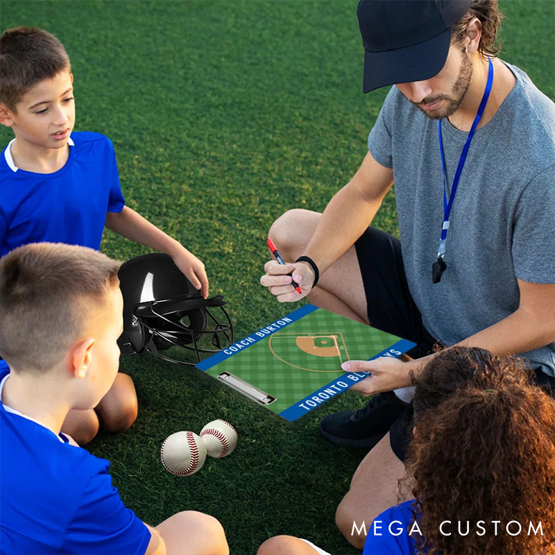 Personalized Baseball Clipboard with Custom Text and Bold Sports Design for Coach Gift