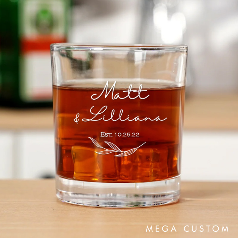 Personalized Wedding Couple Oliver Whiskey Glasses