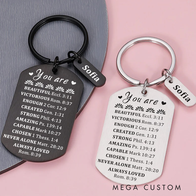 Personalized You Are Inspiration Keychain for Best Friend Christian Gift for Birthday Bible Verse Gift Inspirational Quote Gifts