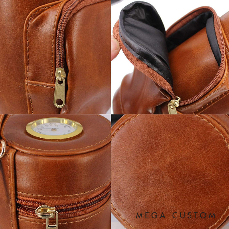 Personalized Vintage Leather Cigar Case for Groom Groomsman Proposal Gift Cigar Holder