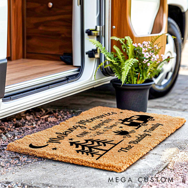 Personalized Making Memories One Campsite Outdoor Doormat for Outdoor RV Camping Lovers Gift 