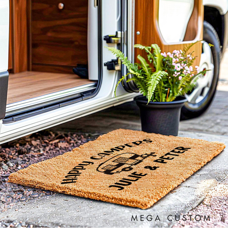 Personalized Camper Doormat RV Outdoor Doormat for Hiking Traveling Lovers Explorer Gift 