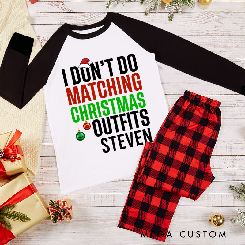 Personalized Funny I Don't Do Matching Christmas Outfits But I Do Xmas Couple Pajamas Christmas Matching Pjs for Husband Wife Boyfriend Girlfriend